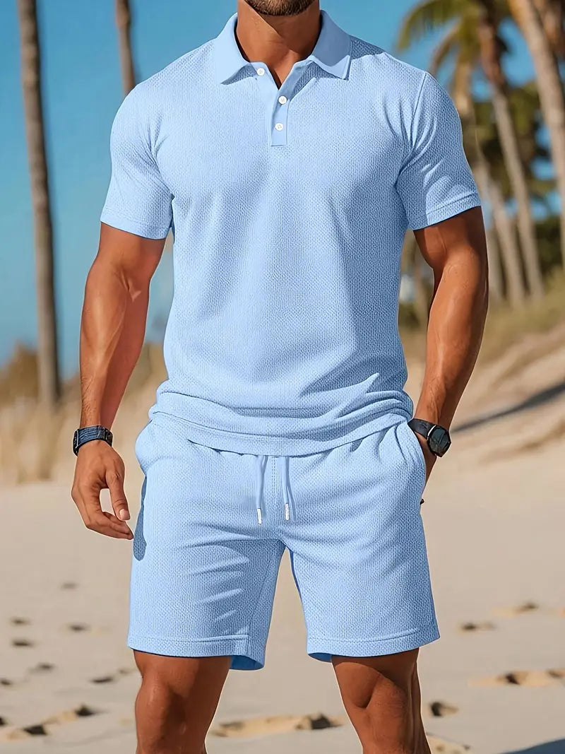 Mannen | Tweedelige set met poloshirt en korte broek