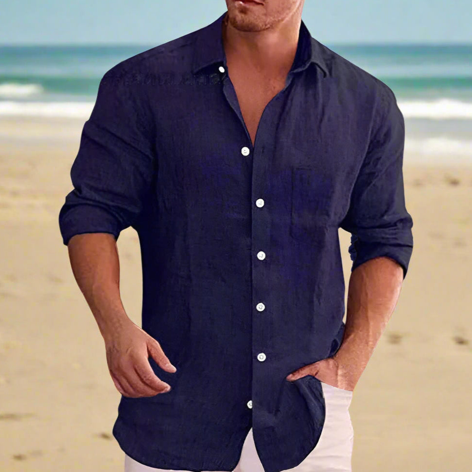 Mannen | Shirt met lange mouwen en knoopsluiting