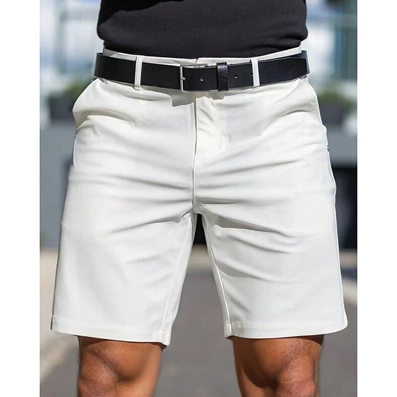Mannen | Strakke shorts met riem en gestikte tailleband