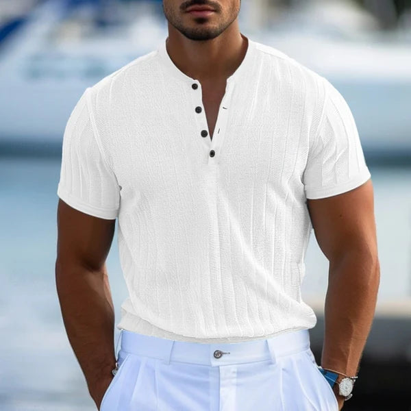 Mannen | T-shirt met zomerse uitstraling en moderne snit