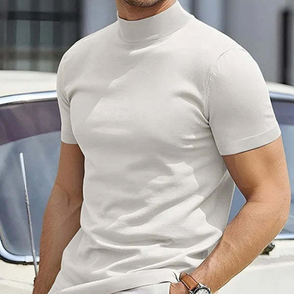 Mannen | Col T-shirt met korte mouwen en nette afwerking