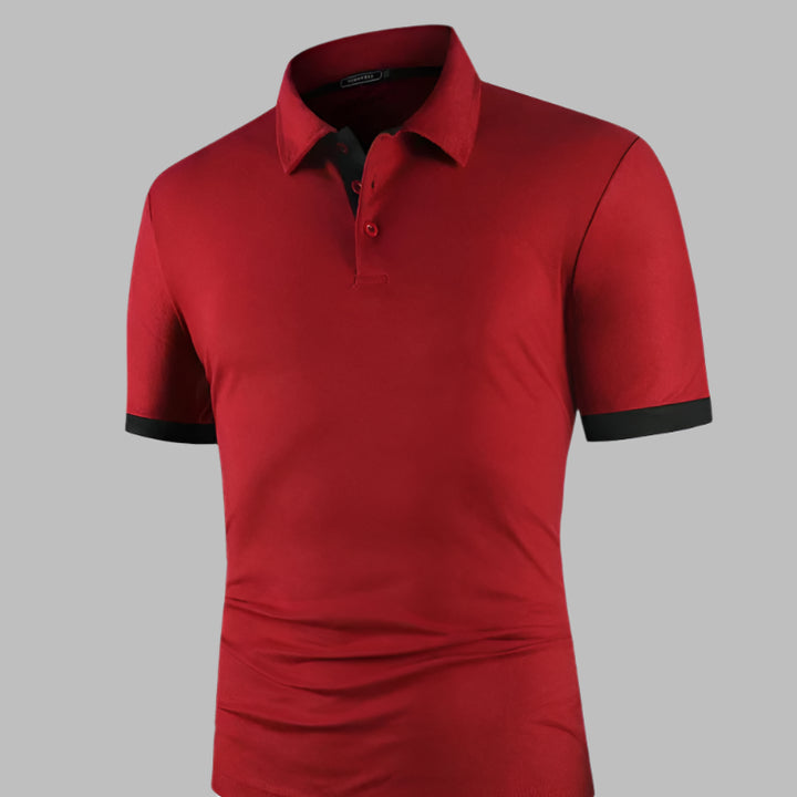 Mannen | Poloshirt met subtiele contrasttrim en rechte pasvorm