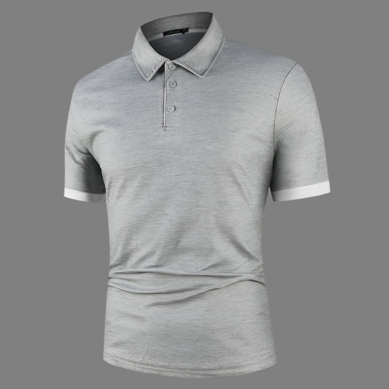 Mannen | Poloshirt met subtiele contrasttrim en rechte pasvorm