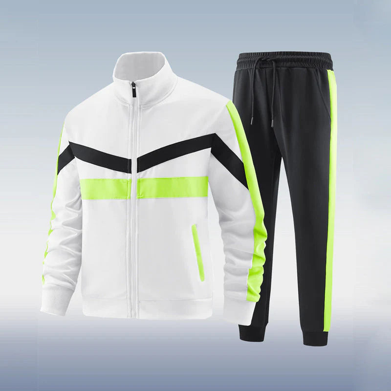 Mannen | Tweedelig trainingspak met rits en elastische broek