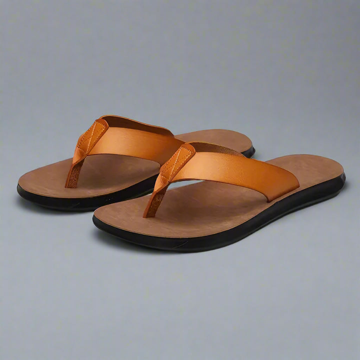 Mannen | Slippers met open model en verzorgde gegevens