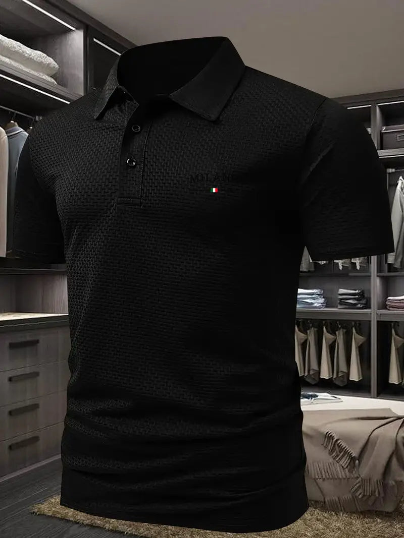 Mannen | Polo met korte mouwen en eenvoudige afwerking