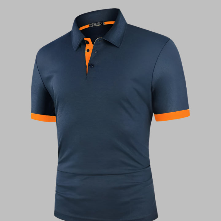 Mannen | Poloshirt met subtiele contrasttrim en rechte pasvorm