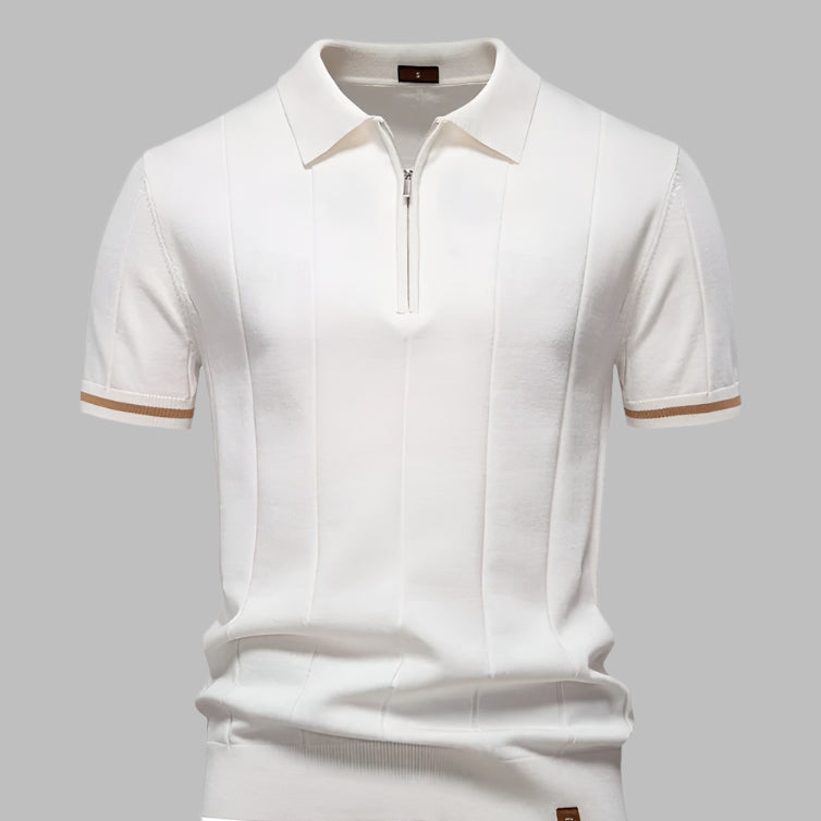 Mannen | Zomerse poloshirt met korte mouwen en handige rits