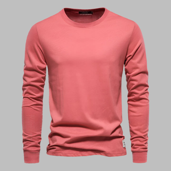 Mannen | Blouse met lange mouwen en ronde hals