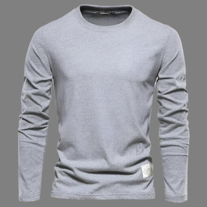 Mannen | Blouse met lange mouwen en ronde hals