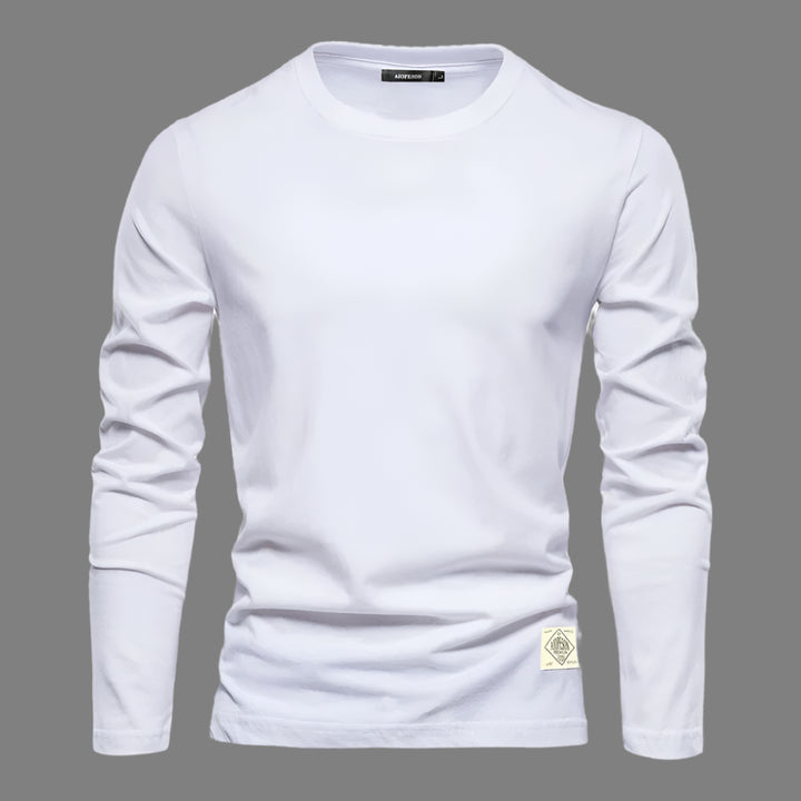 Mannen | Blouse met lange mouwen en ronde hals