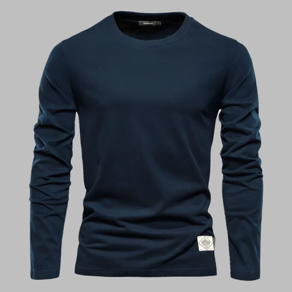 Mannen | Blouse met lange mouwen en ronde hals