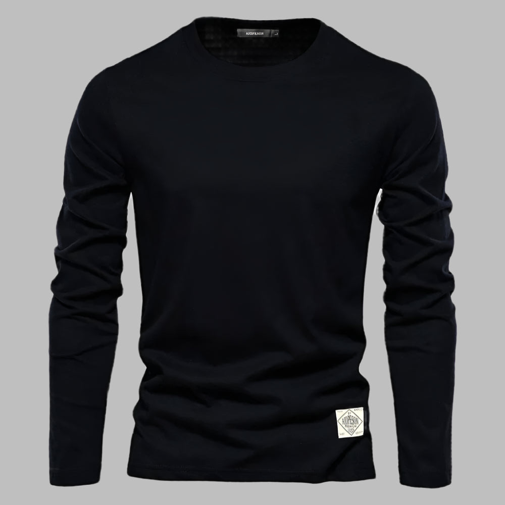 Mannen | Blouse met lange mouwen en ronde hals