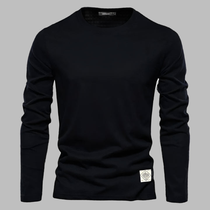 Mannen | Blouse met lange mouwen en ronde hals