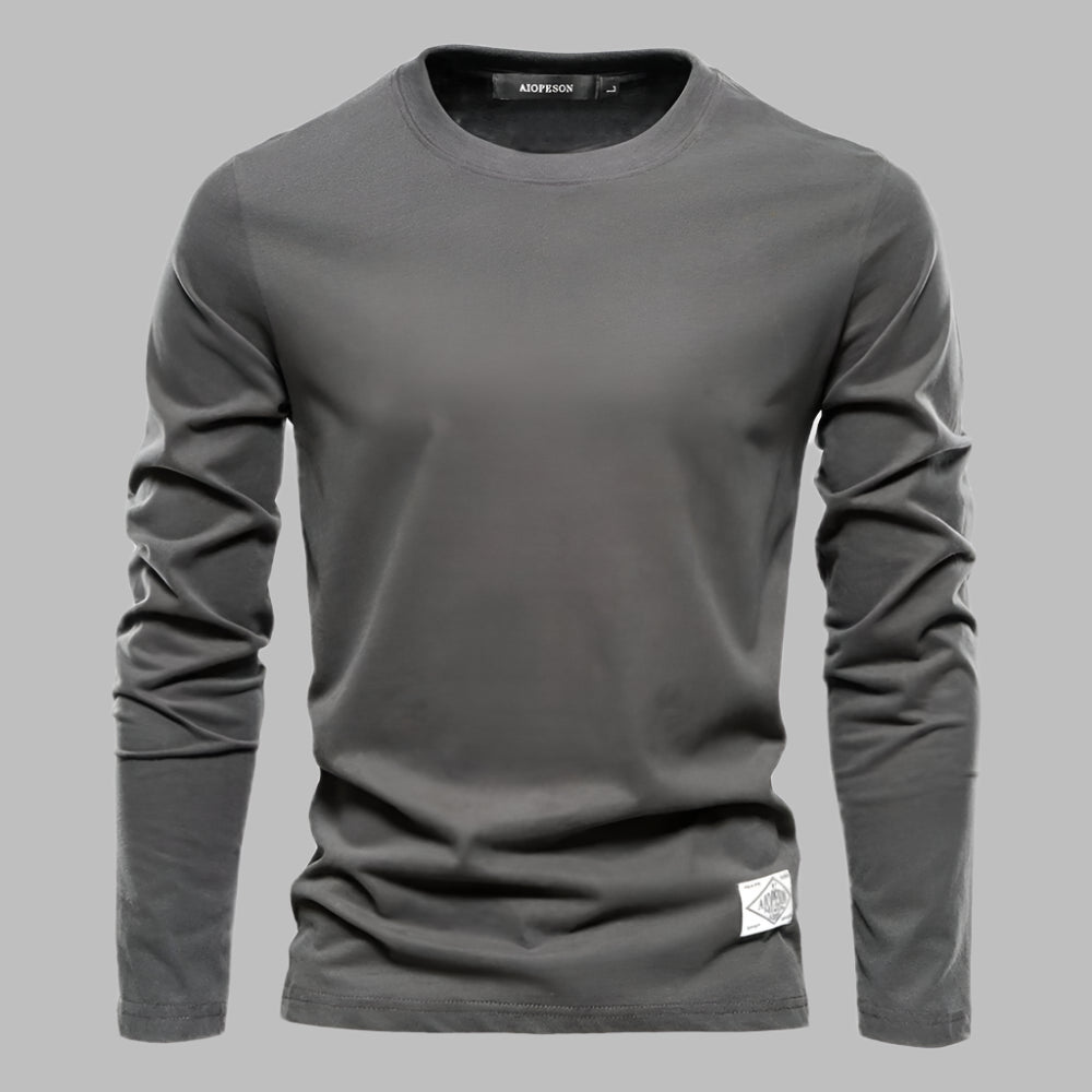 Mannen | Blouse met lange mouwen en ronde hals