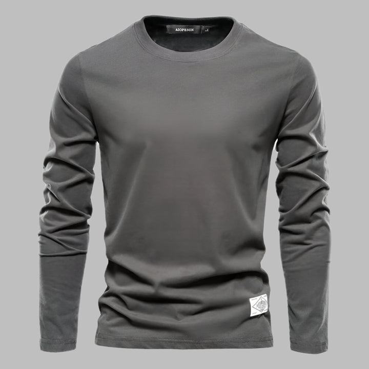 Mannen | Blouse met lange mouwen en ronde hals