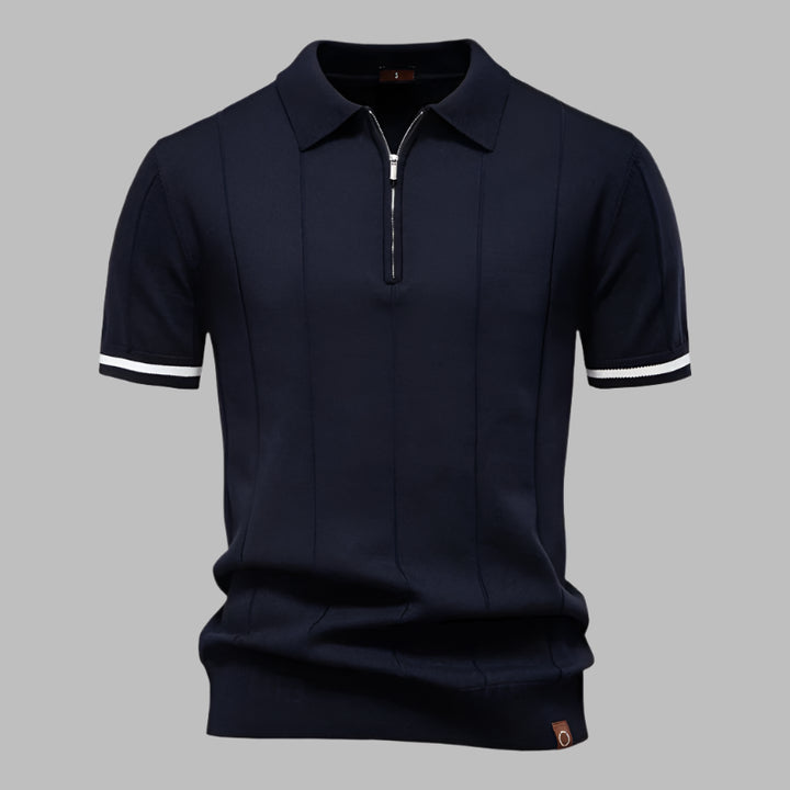 Mannen | Zomerse poloshirt met korte mouwen en handige rits