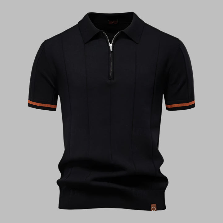 Mannen | Zomerse poloshirt met korte mouwen en handige rits
