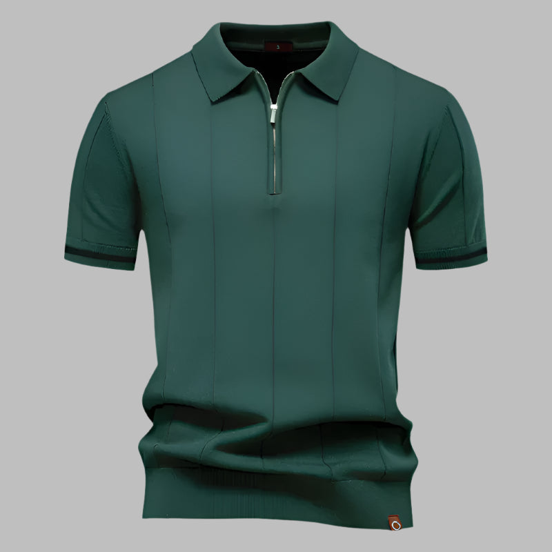 Mannen | Zomerse poloshirt met korte mouwen en handige rits