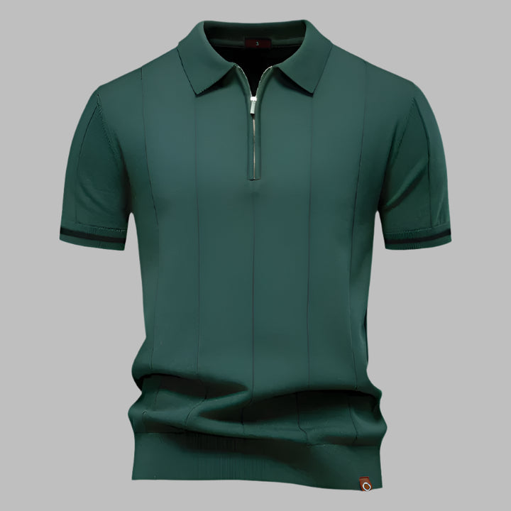 Mannen | Zomerse poloshirt met korte mouwen en handige rits