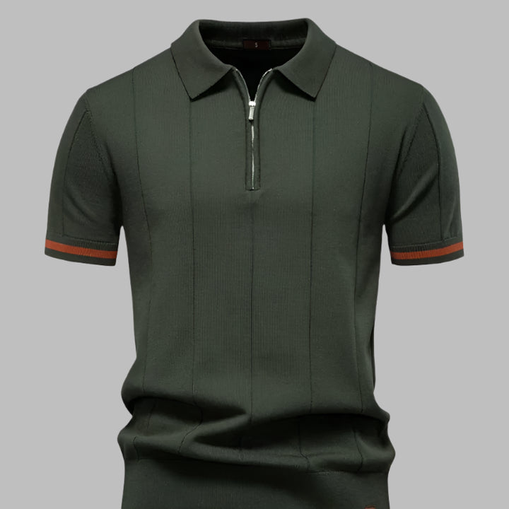 Mannen | Zomerse poloshirt met korte mouwen en handige rits
