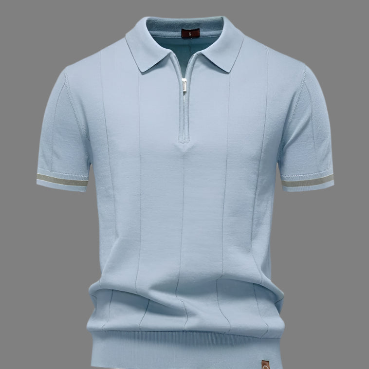Mannen | Zomerse poloshirt met korte mouwen en handige rits