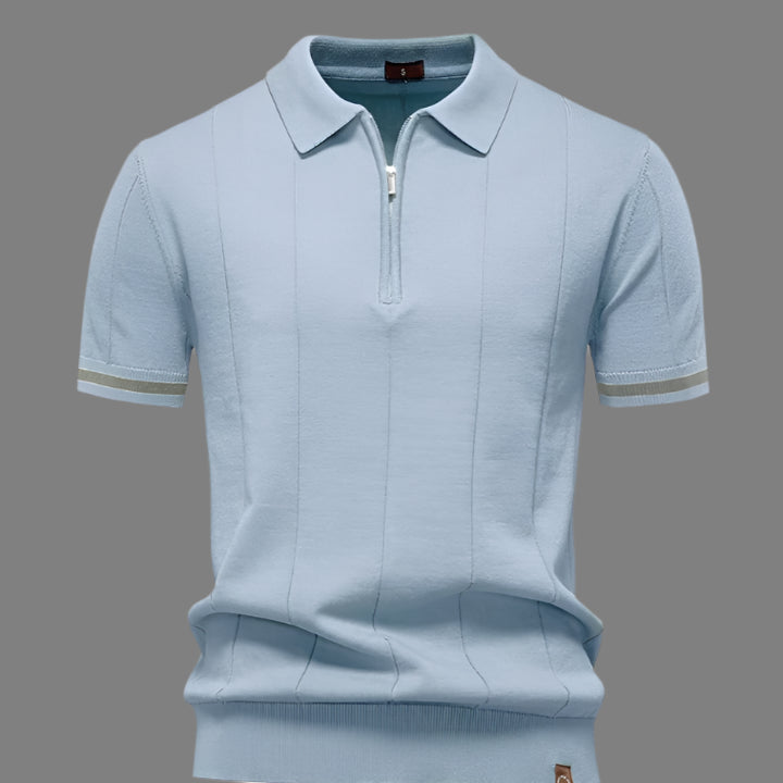 Mannen | Zomerse poloshirt met korte mouwen en handige rits