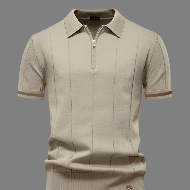 Mannen | Zomerse poloshirt met korte mouwen en handige rits