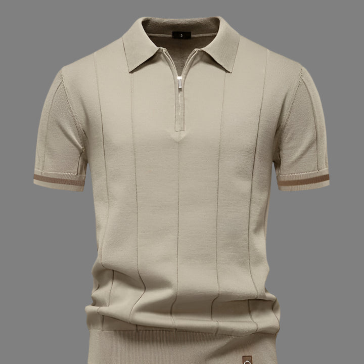 Mannen | Zomerse poloshirt met korte mouwen en handige rits