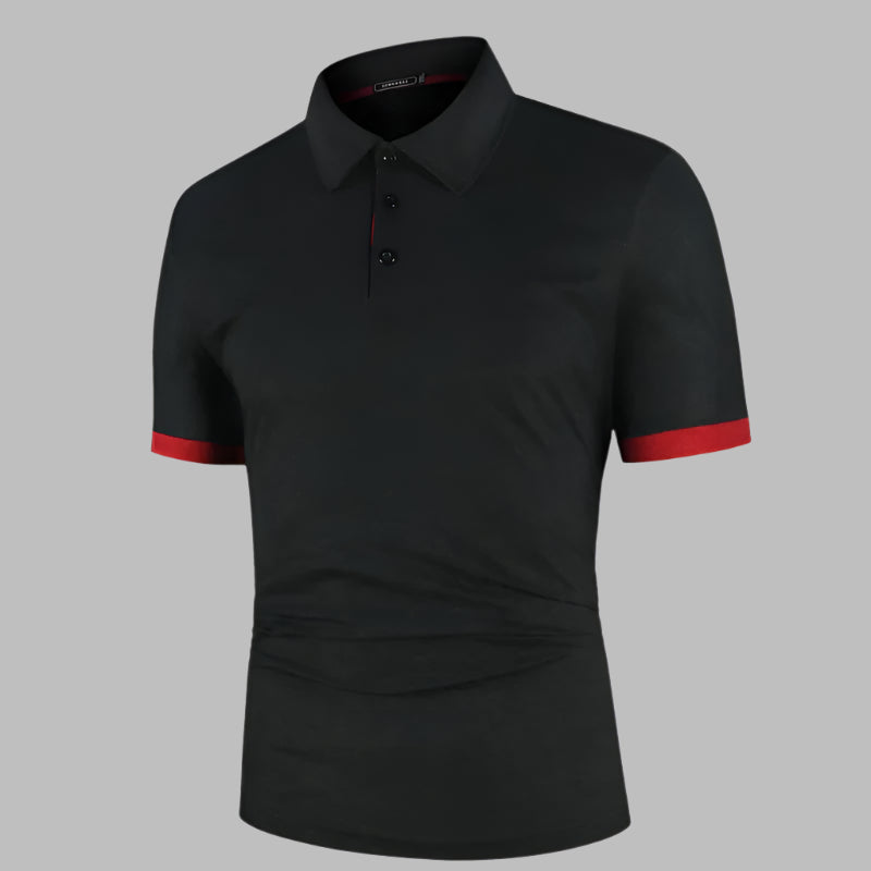 Mannen | Poloshirt met subtiele contrasttrim en rechte pasvorm