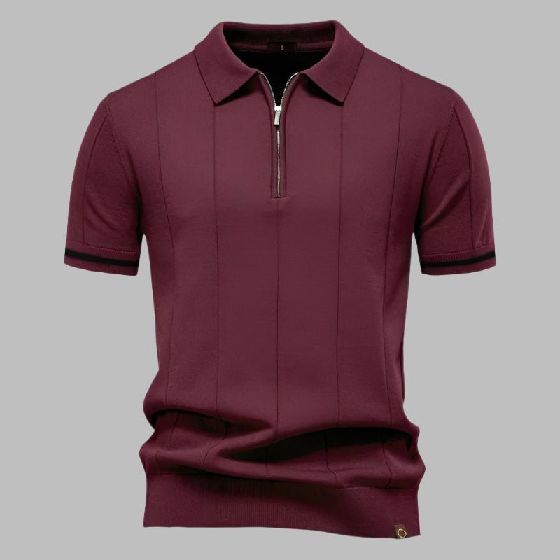 Mannen | Zomerse poloshirt met korte mouwen en handige rits