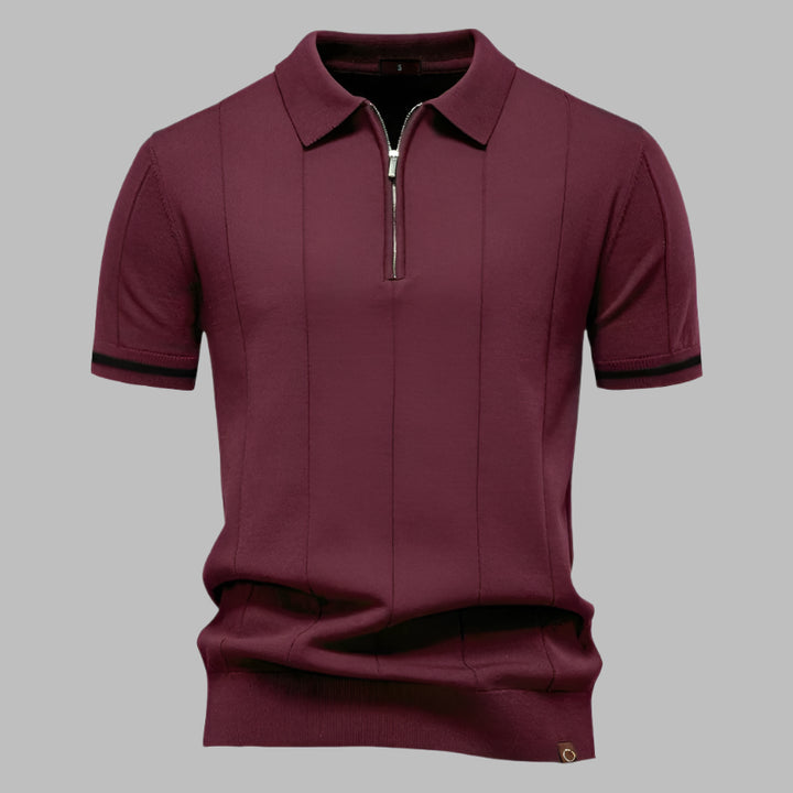 Mannen | Zomerse poloshirt met korte mouwen en handige rits