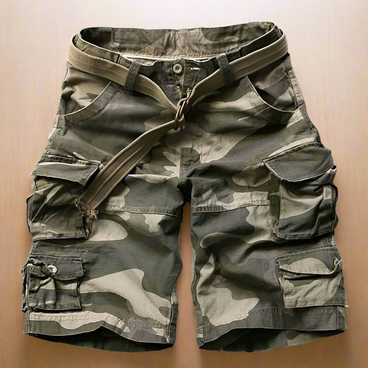 Mannen | Cargoshorts met legerprint en praktische details