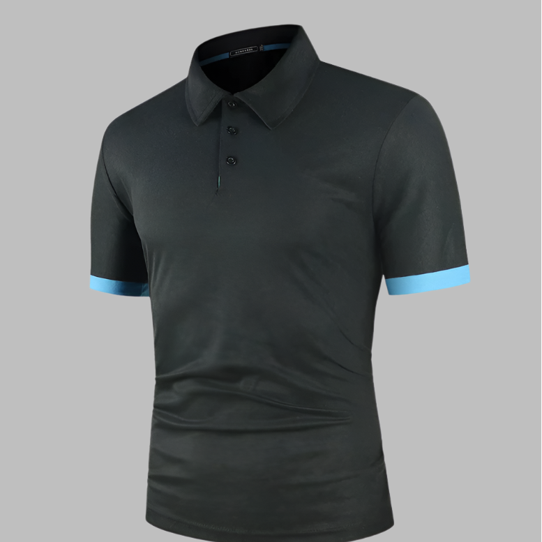 Mannen | Poloshirt met subtiele contrasttrim en rechte pasvorm