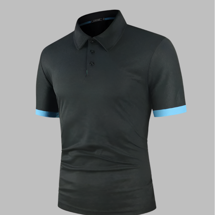 Mannen | Poloshirt met subtiele contrasttrim en rechte pasvorm