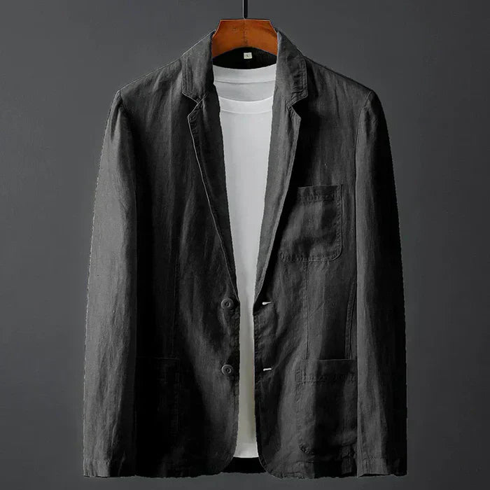 Mannen | Geknoopt blazer met opgestikte zakken