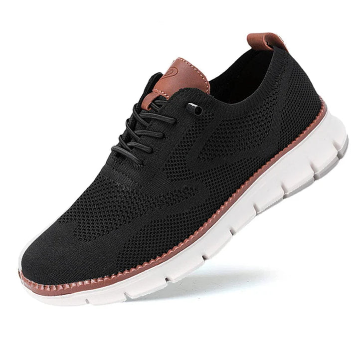 Mannen | Ongedwongen sneakers met knit details en profielzool