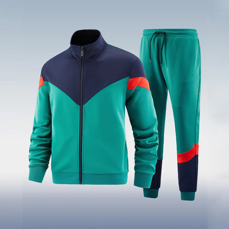 Mannen | Tweedelig trainingspak met rits en elastische broek