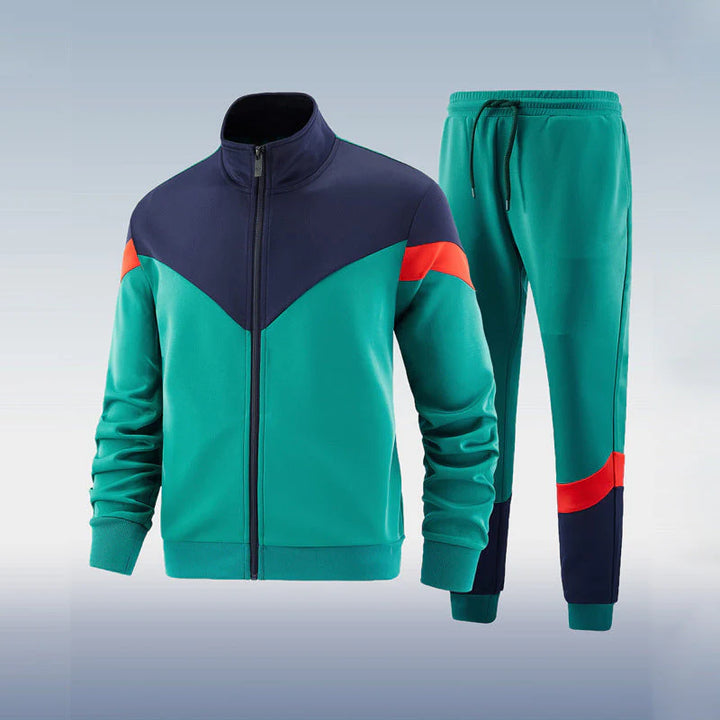 Mannen | Tweedelig trainingspak met rits en elastische broek