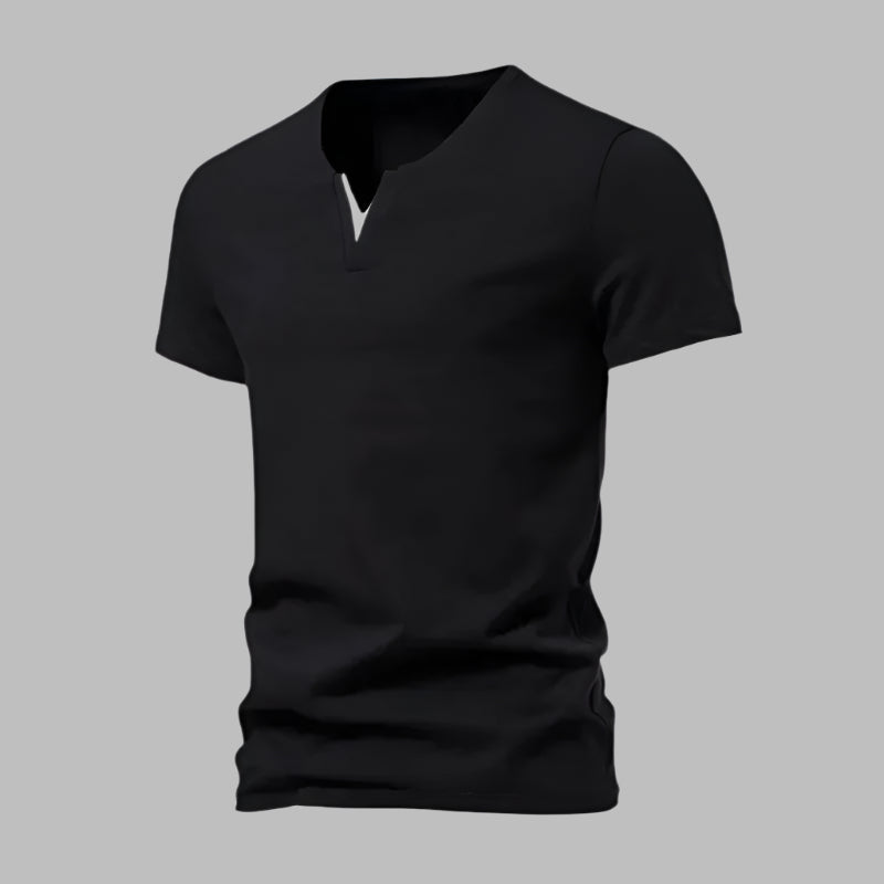 Mannen | Losvallend T-shirt met V-hals in basic stijl