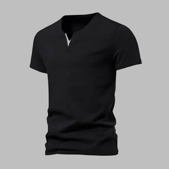 Mannen | Losvallend T-shirt met V-hals in basic stijl