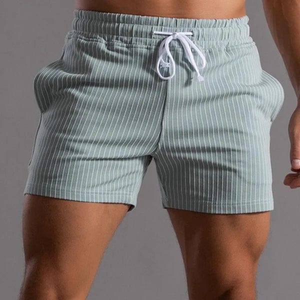 Mannen | Korte gestreepte zwemshort met elastiek en trekkoord