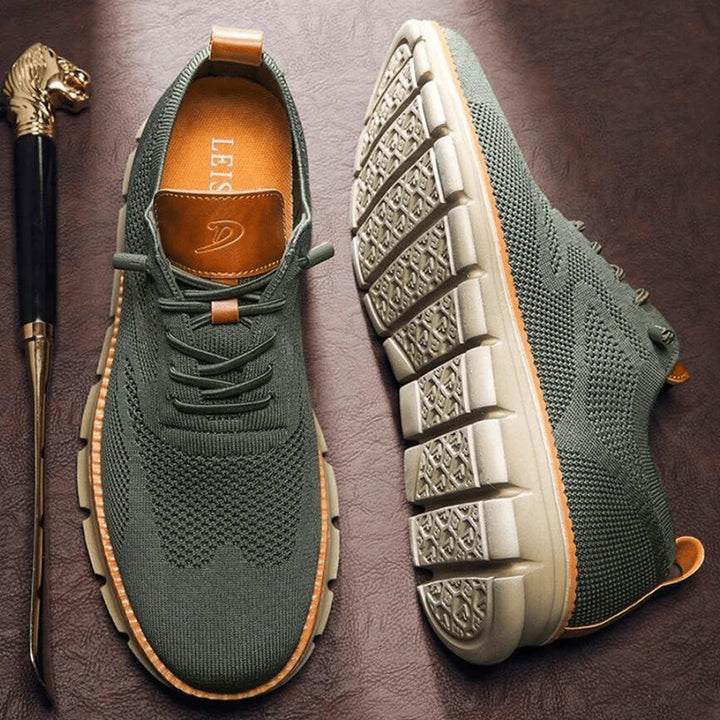 Mannen | Ongedwongen sneakers met knit details en profielzool