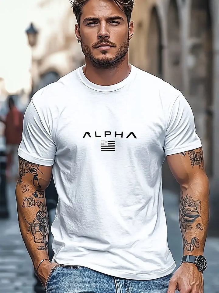 Mannen | Ongedwongen zomer t-shirt met ronde hals