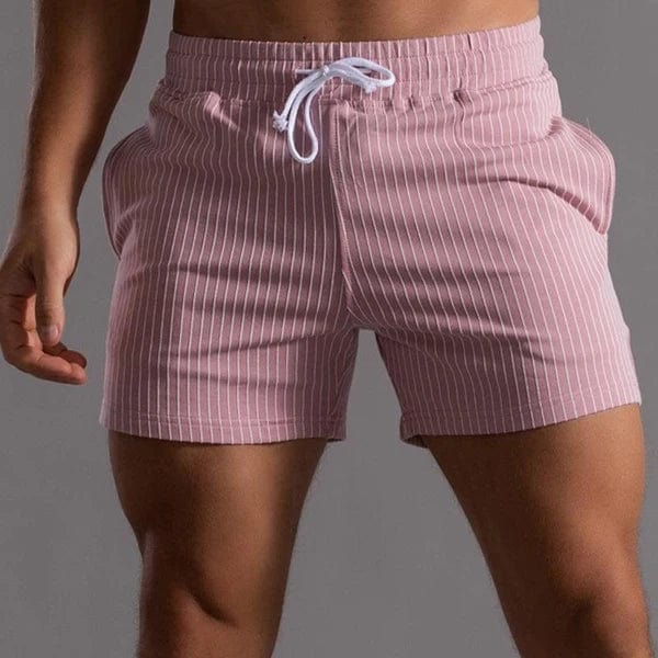 Mannen | Korte gestreepte zwemshort met elastiek en trekkoord
