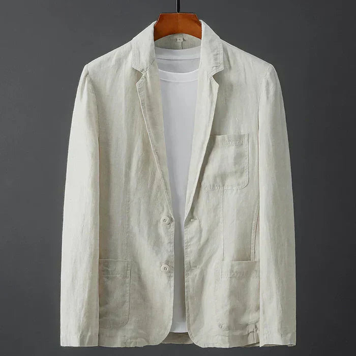 Mannen | Geknoopt blazer met opgestikte zakken