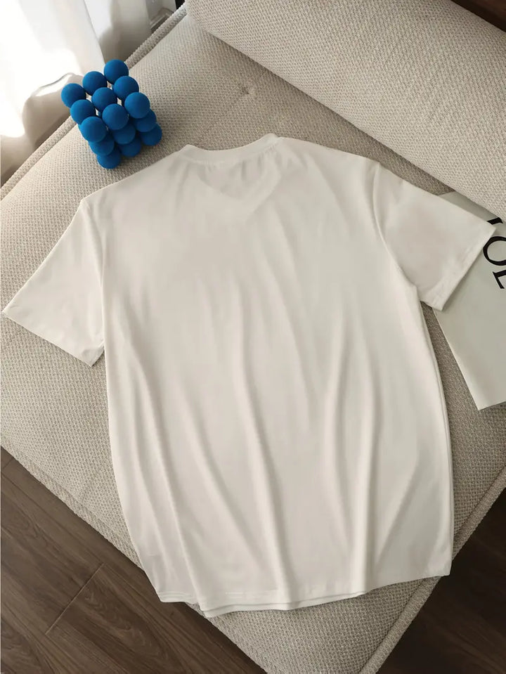 Mannen | V-hals shirt met korte mouw en strakke afwerking