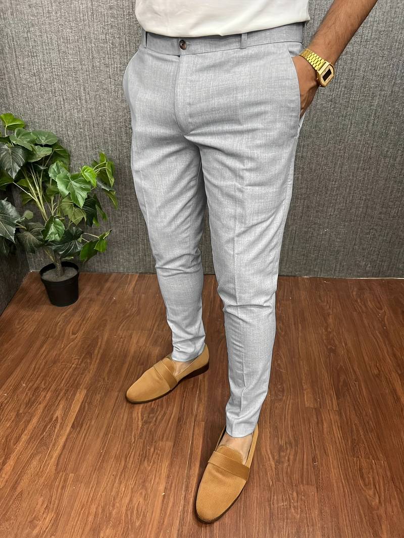 Mannen | Chino broek met rechte pasvorm en nette afwerking
