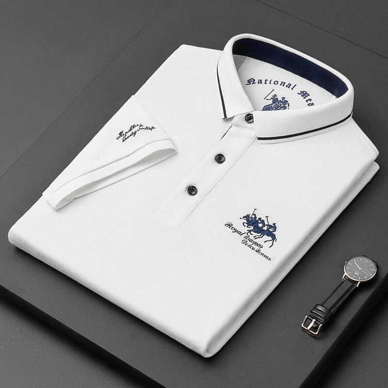 Mannen | Poloshirt met minimalistisch logoaccent en knoopsluiting