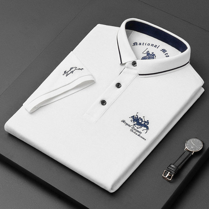 Mannen | Poloshirt met minimalistisch logoaccent en knoopsluiting
